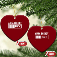 Funny Aura Energy at 67 Ceramic Ornament Six Seven Viral Meme 6 7 Gen Alpha Slang - Wonder Print Shop