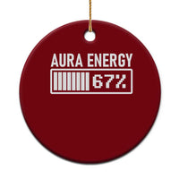 Funny Aura Energy at 67 Ceramic Ornament Six Seven Viral Meme 6 7 Gen Alpha Slang - Wonder Print Shop