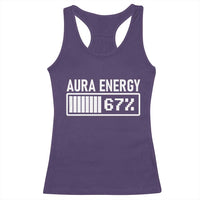 Funny Aura Energy at 67 Racerback Tank Top Six Seven Viral Meme 6 7 Gen Alpha Slang - Wonder Print Shop