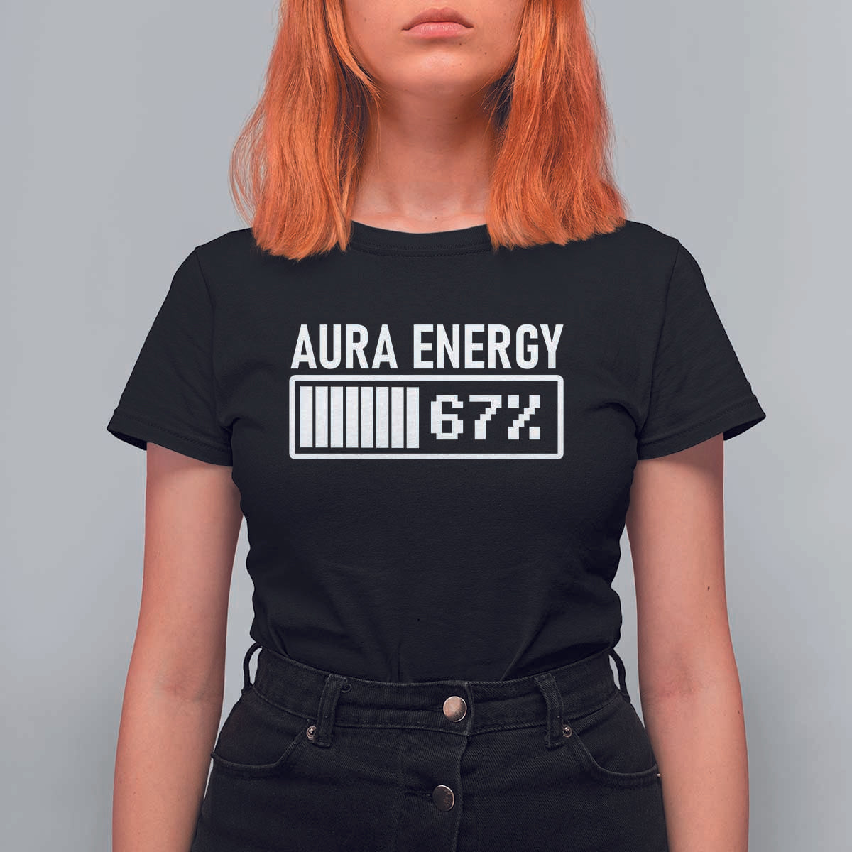 Funny Aura Energy at 67 T Shirt For Women Six Seven Viral Meme 6 7 Gen Alpha Slang - Wonder Print Shop