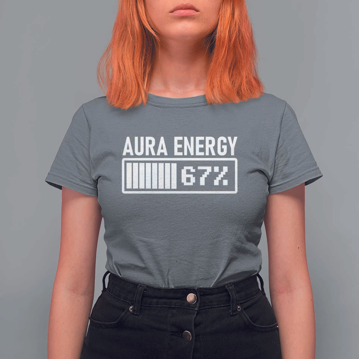 Funny Aura Energy at 67 T Shirt For Women Six Seven Viral Meme 6 7 Gen Alpha Slang - Wonder Print Shop