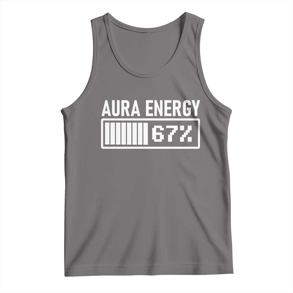 Funny Aura Energy at 67 Tank Top Six Seven Viral Meme 6 7 Gen Alpha Slang - Wonder Print Shop