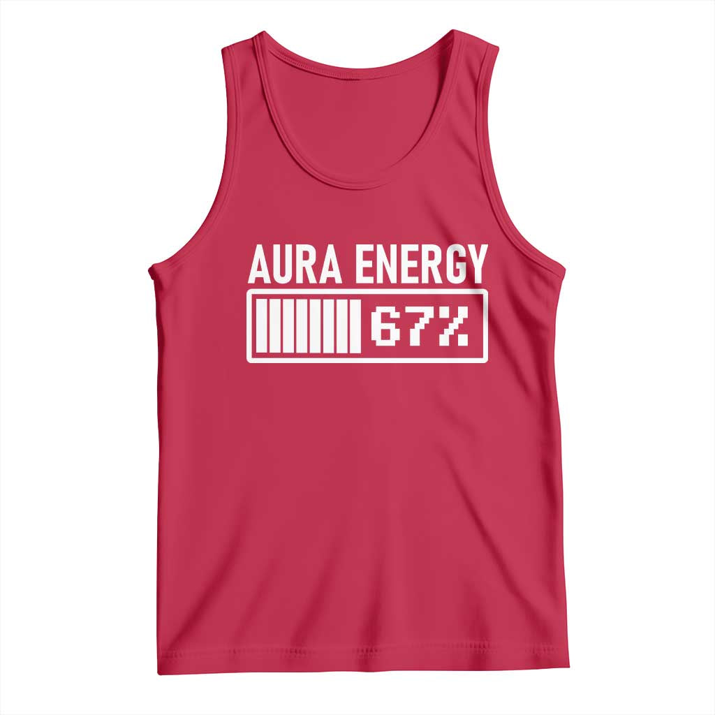 Funny Aura Energy at 67 Tank Top Six Seven Viral Meme 6 7 Gen Alpha Slang - Wonder Print Shop