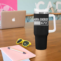 Funny Aura Energy at 67 Tumbler With Handle Six Seven Viral Meme 6 7 Gen Alpha Slang - Wonder Print Shop
