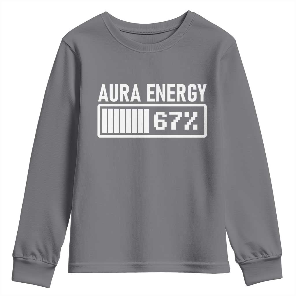 Funny Aura Energy at 67 Youth Sweatshirt Six Seven Viral Meme 6 7 Gen Alpha Slang - Wonder Print Shop