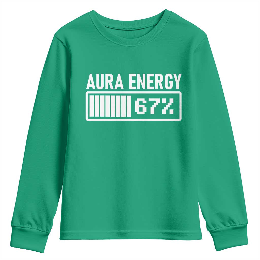 Funny Aura Energy at 67 Youth Sweatshirt Six Seven Viral Meme 6 7 Gen Alpha Slang - Wonder Print Shop