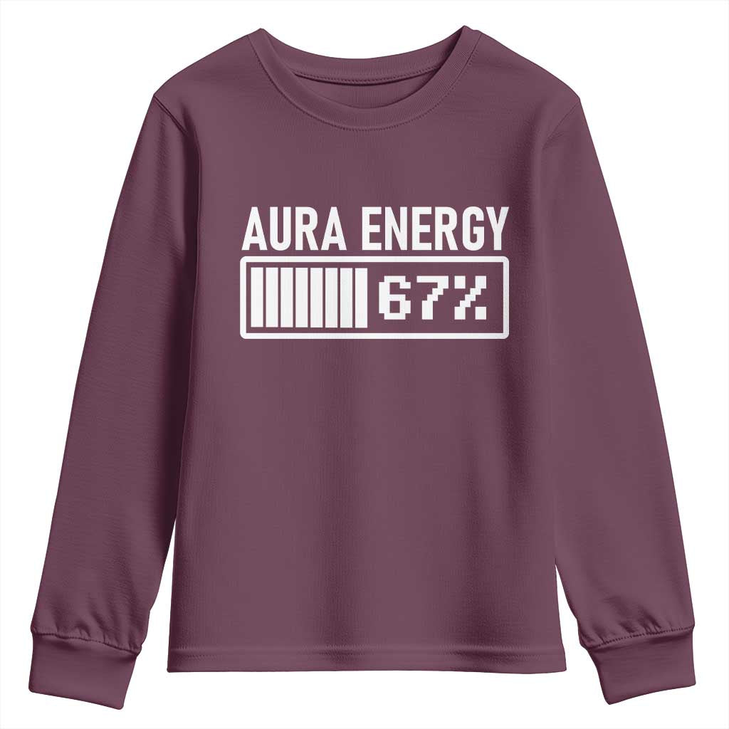 Funny Aura Energy at 67 Youth Sweatshirt Six Seven Viral Meme 6 7 Gen Alpha Slang - Wonder Print Shop