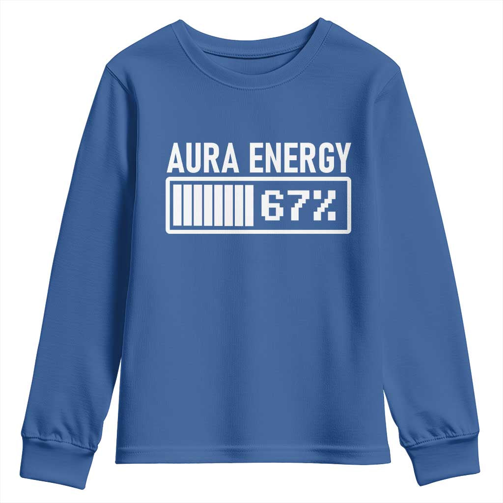 Funny Aura Energy at 67 Youth Sweatshirt Six Seven Viral Meme 6 7 Gen Alpha Slang - Wonder Print Shop