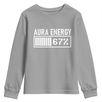 Funny Aura Energy at 67 Youth Sweatshirt Six Seven Viral Meme 6 7 Gen Alpha Slang - Wonder Print Shop