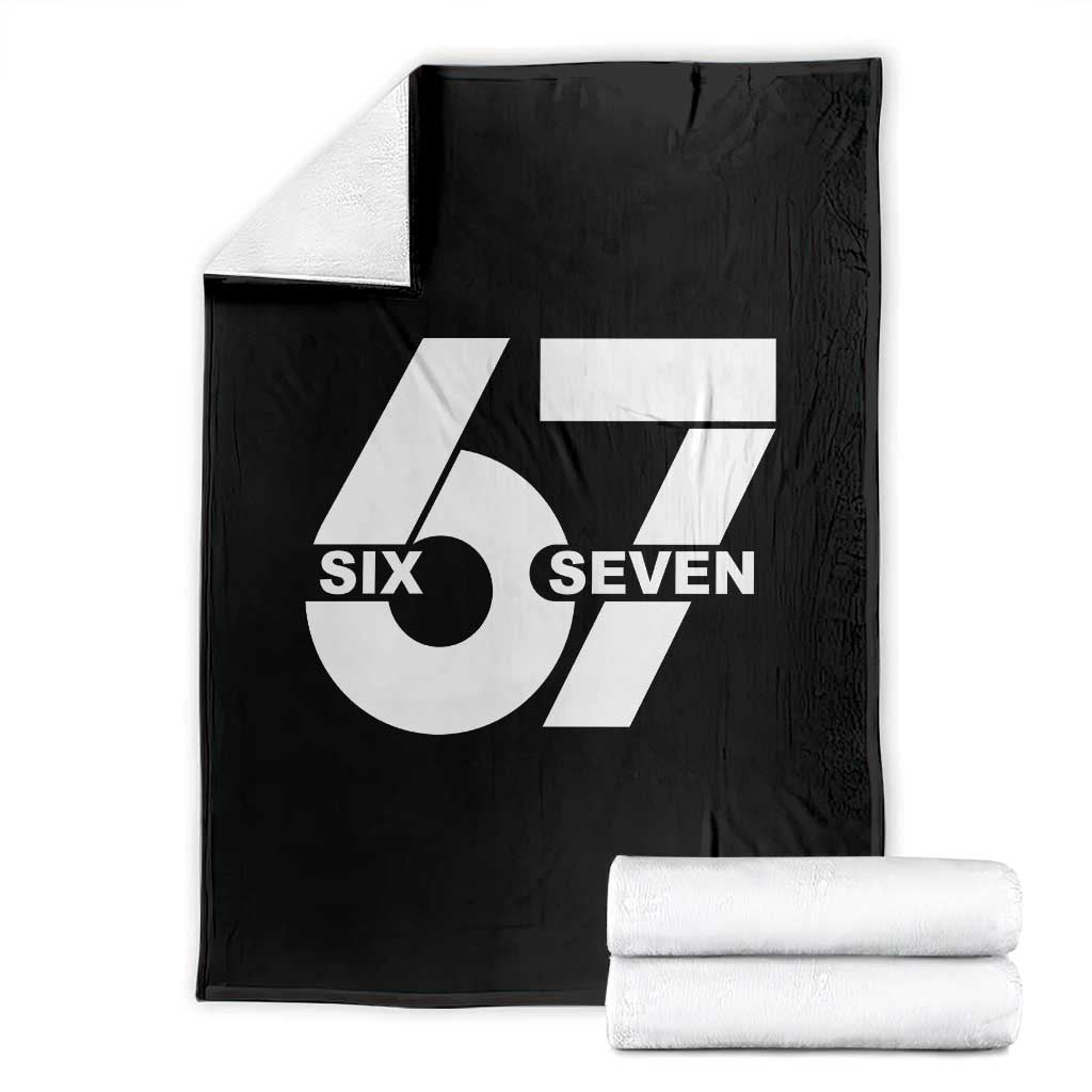 Funny Six Seven 67 Meme Throw Blanket Bold Graphic - Wonder Print Shop