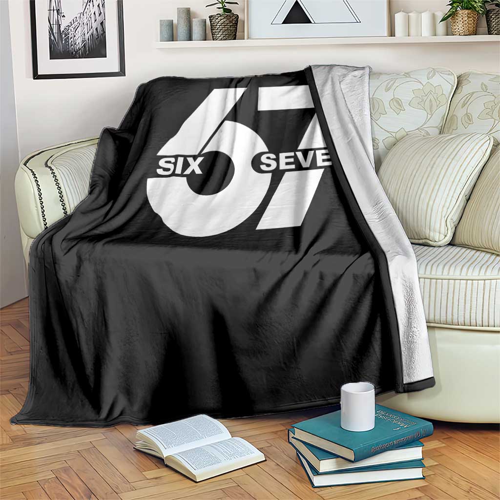 Funny Six Seven 67 Meme Throw Blanket Bold Graphic - Wonder Print Shop