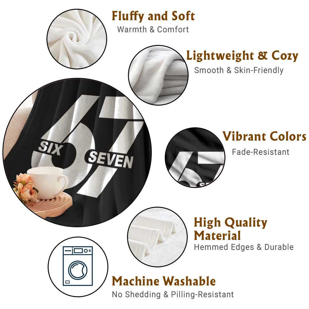 Funny Six Seven 67 Meme Throw Blanket Bold Graphic - Wonder Print Shop