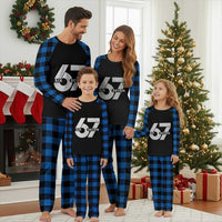 Funny Six Seven 67 Meme Plaid Pajama Set Bold Graphic - Wonder Print Shop