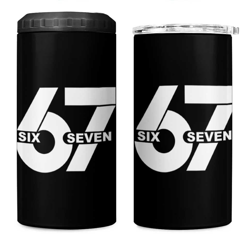 Funny Six Seven 67 Meme 4 in 1 Can Cooler Tumbler Bold Graphic - Wonder Print Shop