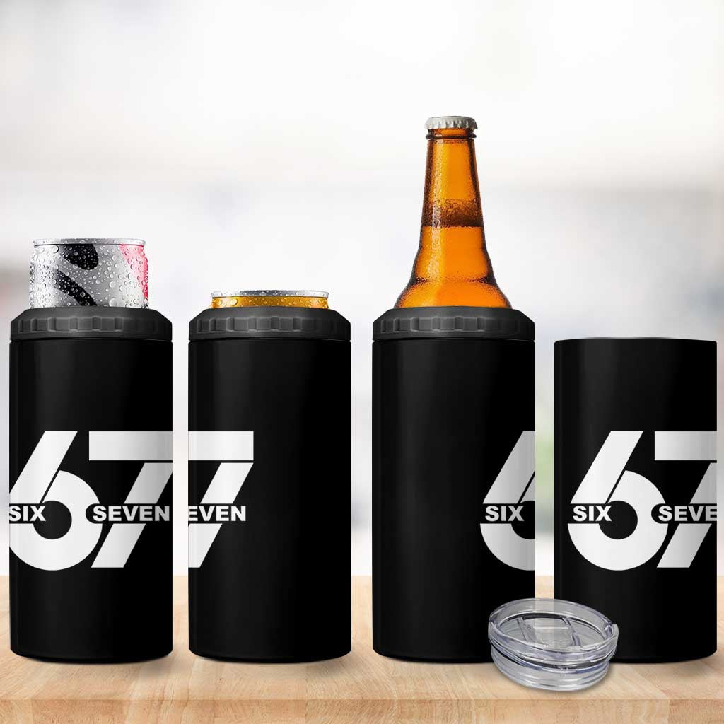 Funny Six Seven 67 Meme 4 in 1 Can Cooler Tumbler Bold Graphic - Wonder Print Shop