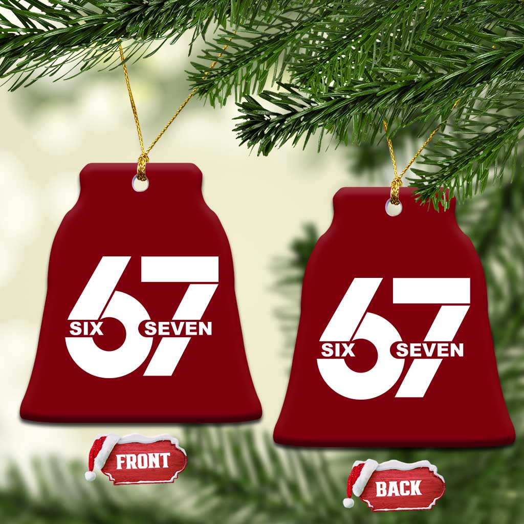 Funny Six Seven 67 Meme Ceramic Ornament Bold Graphic - Wonder Print Shop