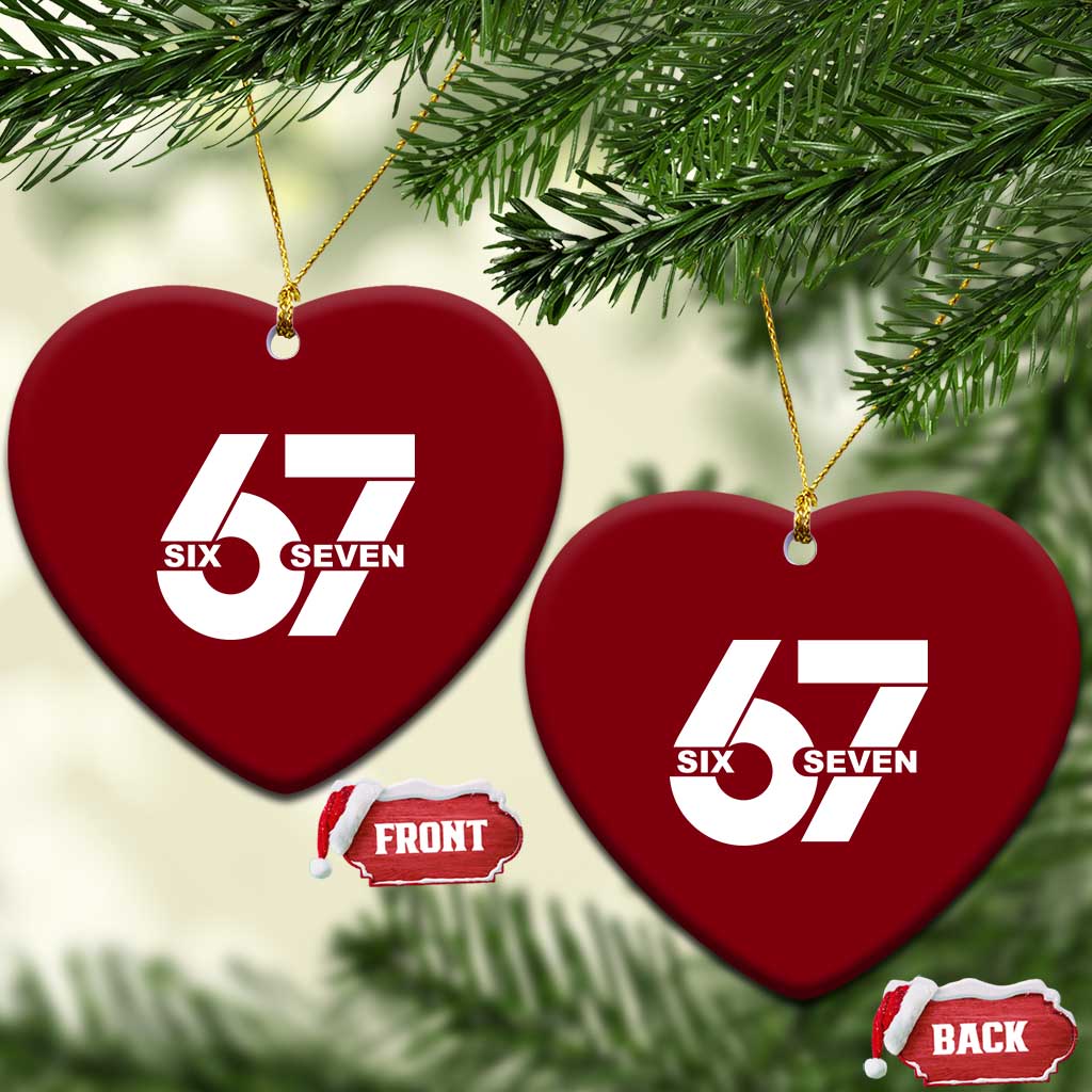 Funny Six Seven 67 Meme Ceramic Ornament Bold Graphic - Wonder Print Shop