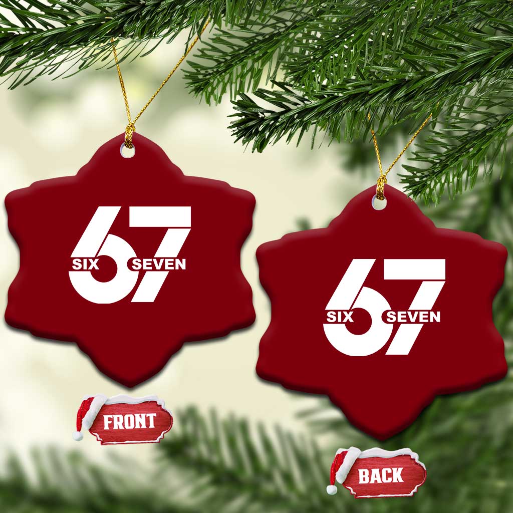 Funny Six Seven 67 Meme Ceramic Ornament Bold Graphic - Wonder Print Shop