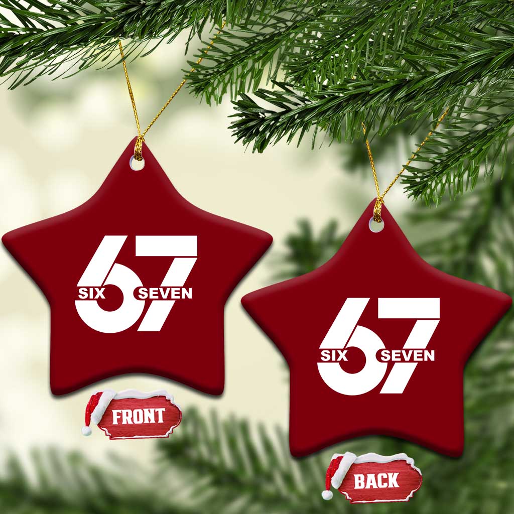 Funny Six Seven 67 Meme Ceramic Ornament Bold Graphic - Wonder Print Shop