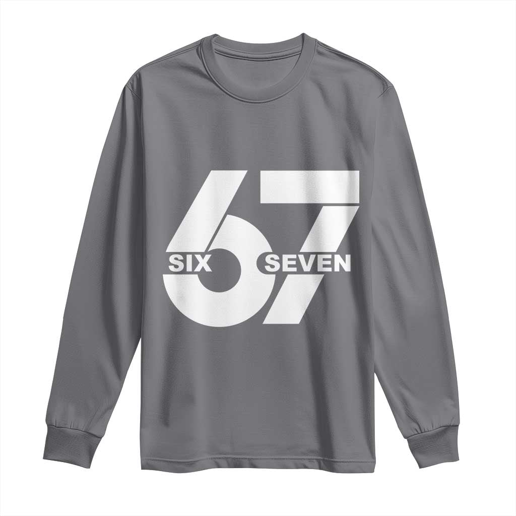 Funny Six Seven 67 Meme Long Sleeve Shirt Bold Graphic - Wonder Print Shop
