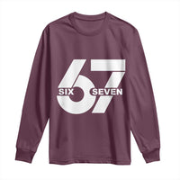 Funny Six Seven 67 Meme Long Sleeve Shirt Bold Graphic - Wonder Print Shop