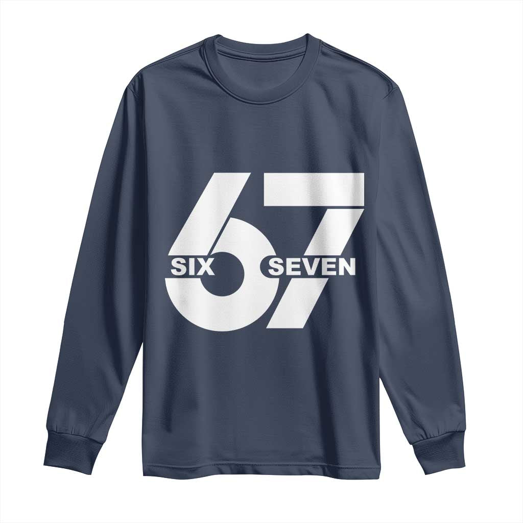 Funny Six Seven 67 Meme Long Sleeve Shirt Bold Graphic - Wonder Print Shop