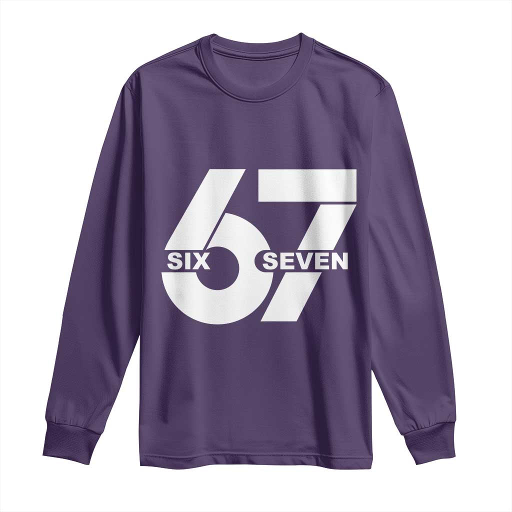Funny Six Seven 67 Meme Long Sleeve Shirt Bold Graphic - Wonder Print Shop
