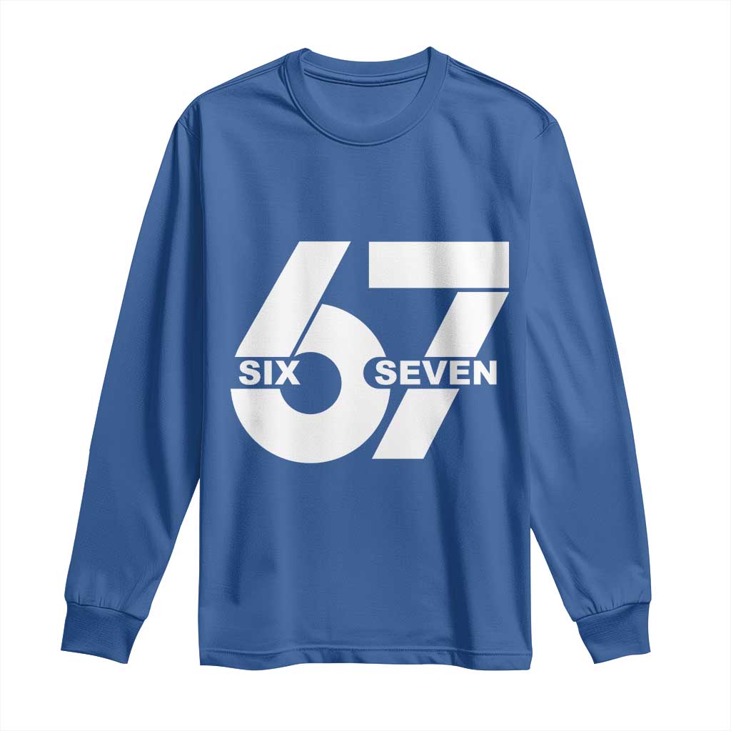 Funny Six Seven 67 Meme Long Sleeve Shirt Bold Graphic - Wonder Print Shop
