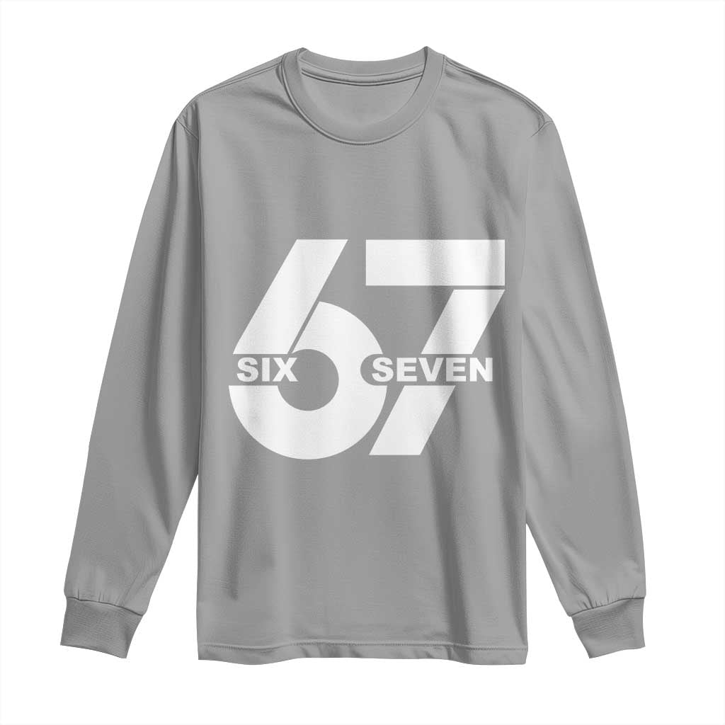 Funny Six Seven 67 Meme Long Sleeve Shirt Bold Graphic - Wonder Print Shop