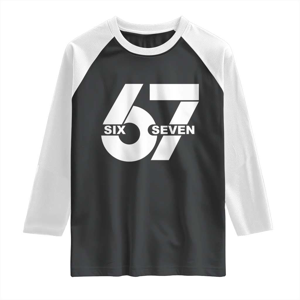 Funny Six Seven 67 Meme Raglan Shirt Bold Graphic - Wonder Print Shop