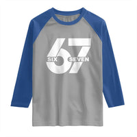 Funny Six Seven 67 Meme Raglan Shirt Bold Graphic - Wonder Print Shop