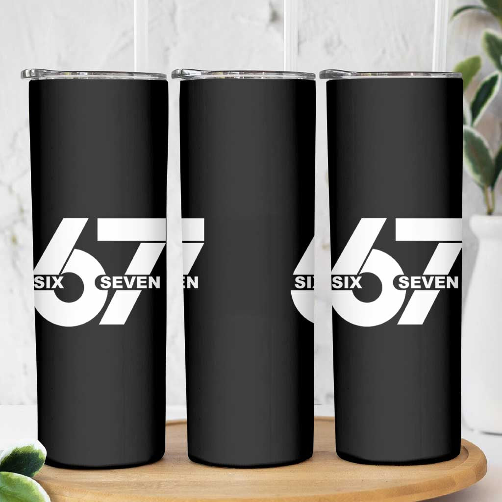Funny Six Seven 67 Meme Skinny Tumbler Bold Graphic - Wonder Print Shop