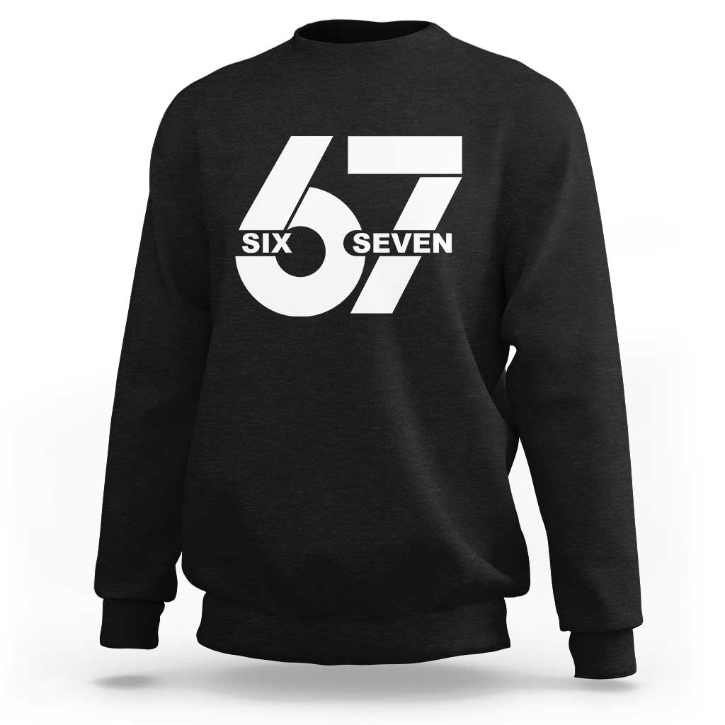 Funny Six Seven 67 Meme Sweatshirt Bold Graphic - Wonder Print Shop