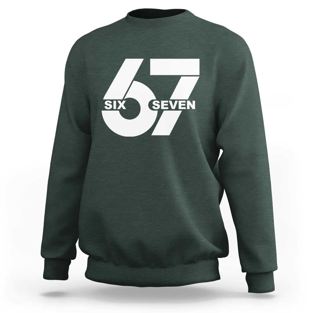 Funny Six Seven 67 Meme Sweatshirt Bold Graphic - Wonder Print Shop