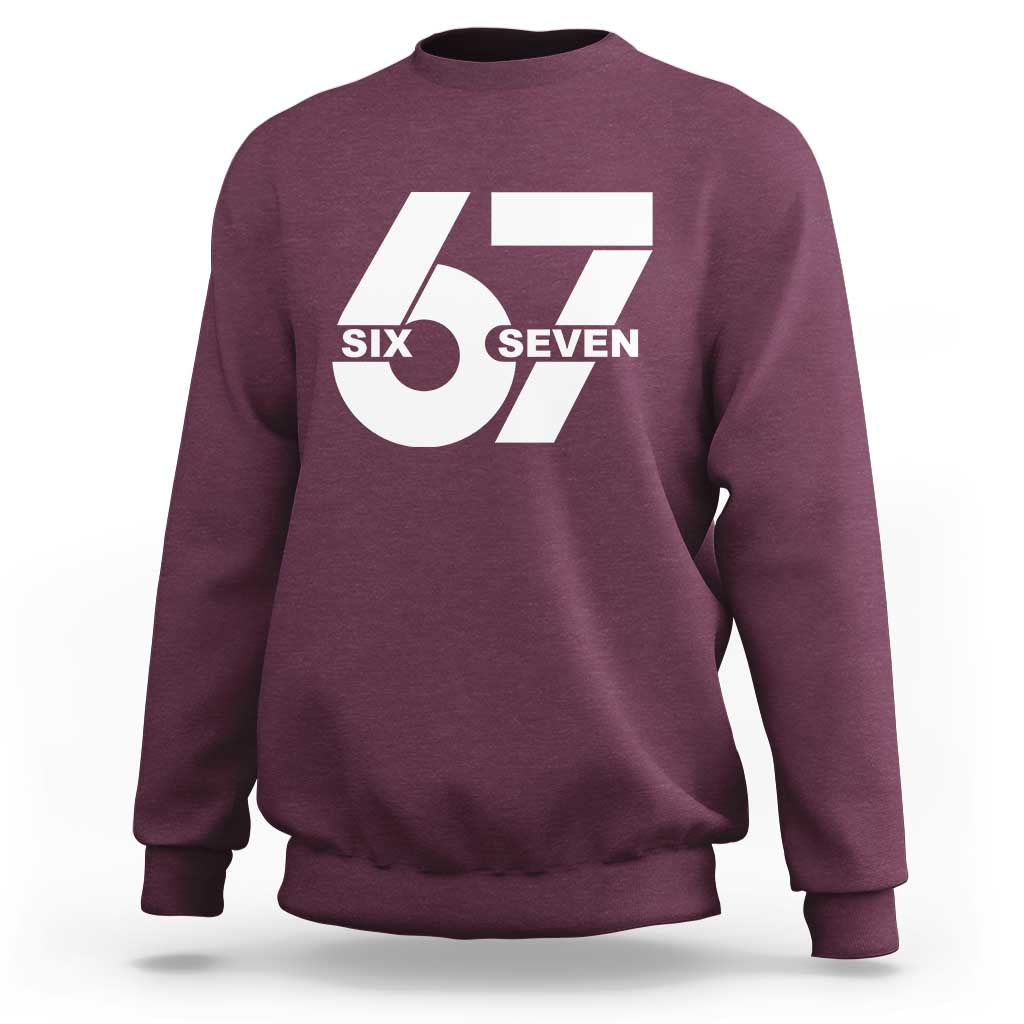 Funny Six Seven 67 Meme Sweatshirt Bold Graphic - Wonder Print Shop