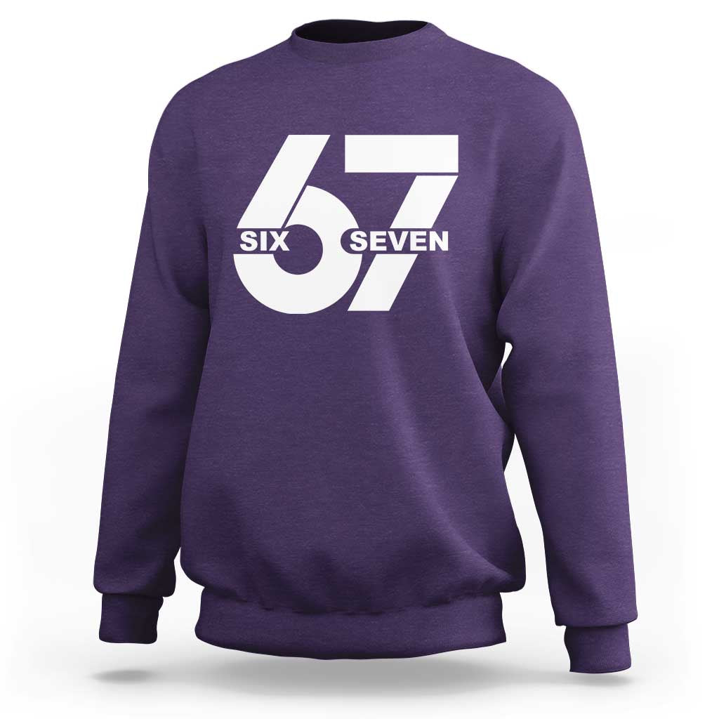 Funny Six Seven 67 Meme Sweatshirt Bold Graphic - Wonder Print Shop