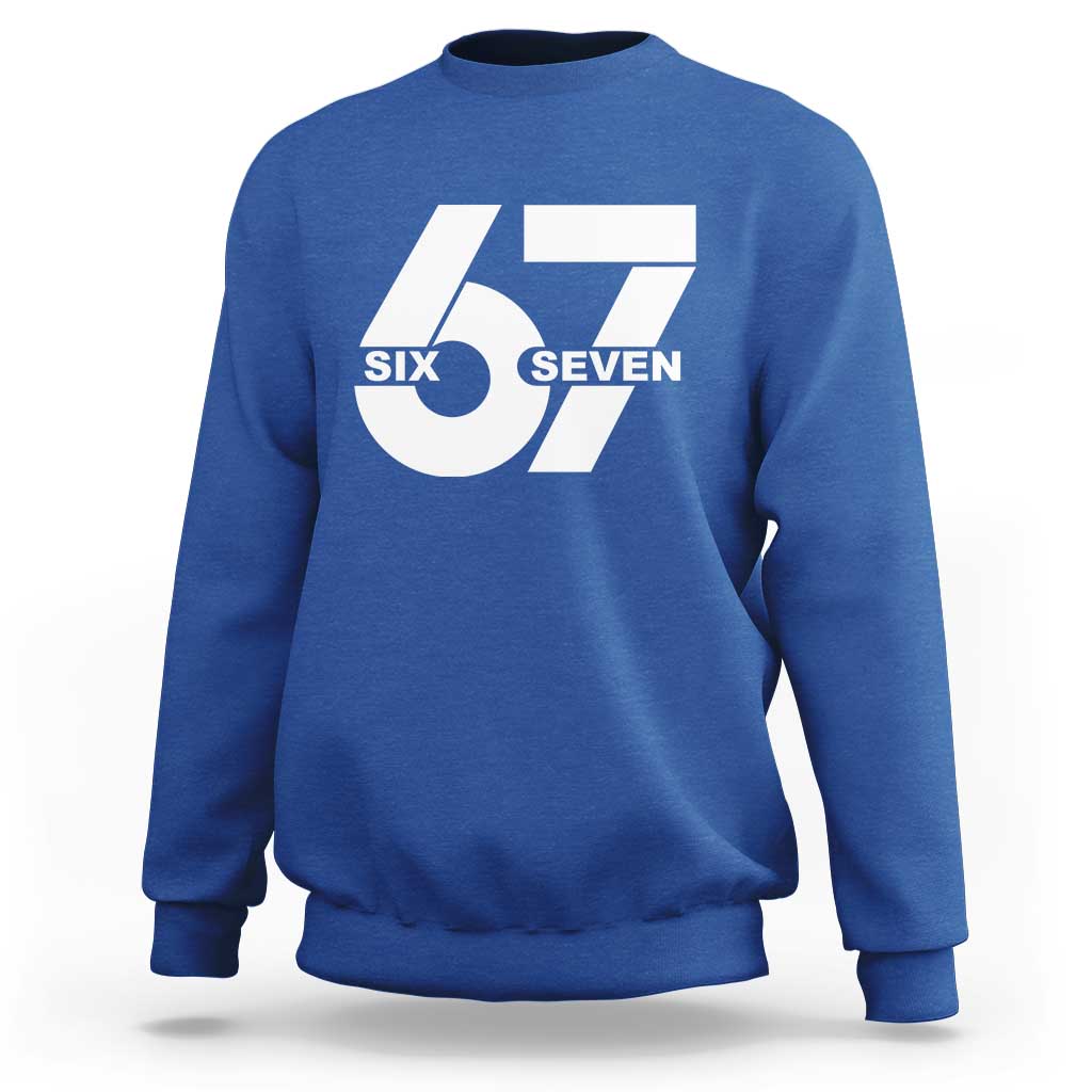 Funny Six Seven 67 Meme Sweatshirt Bold Graphic - Wonder Print Shop