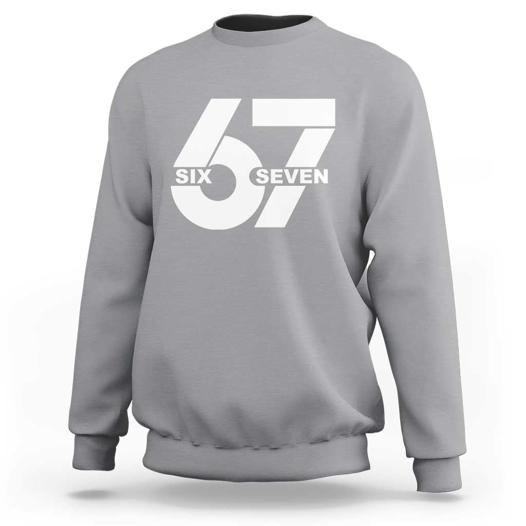 Funny Six Seven 67 Meme Sweatshirt Bold Graphic - Wonder Print Shop