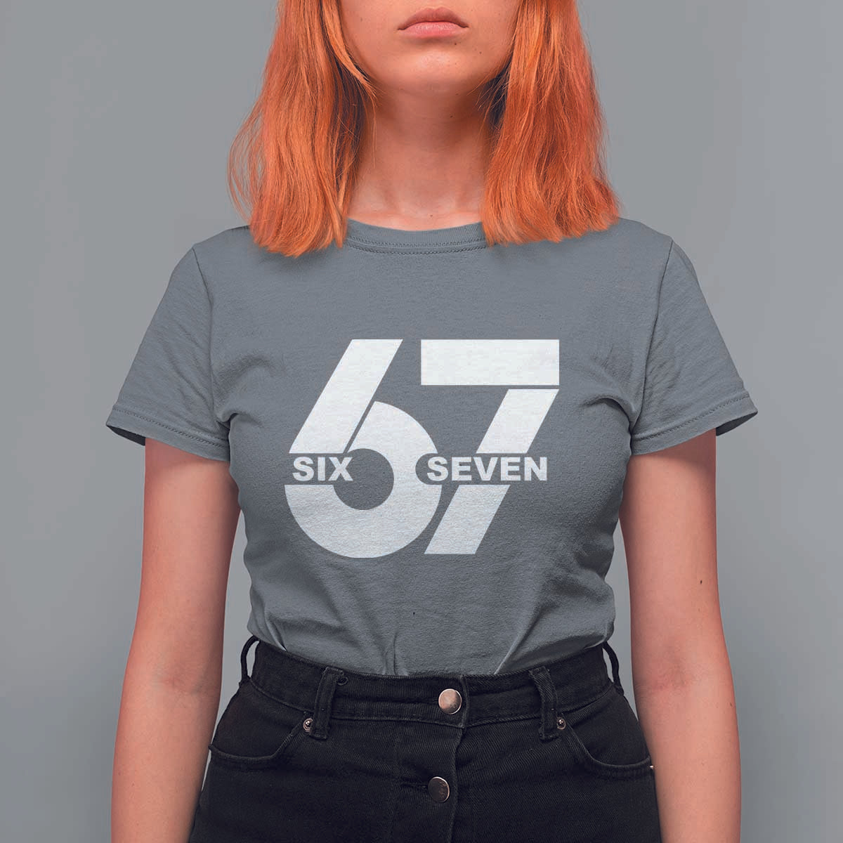Funny Six Seven 67 Meme T Shirt For Women Bold Graphic - Wonder Print Shop