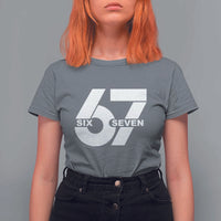 Funny Six Seven 67 Meme T Shirt For Women Bold Graphic - Wonder Print Shop