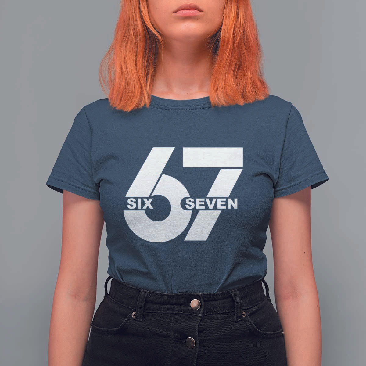 Funny Six Seven 67 Meme T Shirt For Women Bold Graphic - Wonder Print Shop