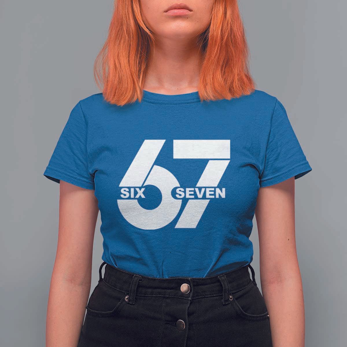 Funny Six Seven 67 Meme T Shirt For Women Bold Graphic - Wonder Print Shop
