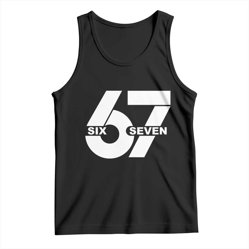 Funny Six Seven 67 Meme Tank Top Bold Graphic - Wonder Print Shop