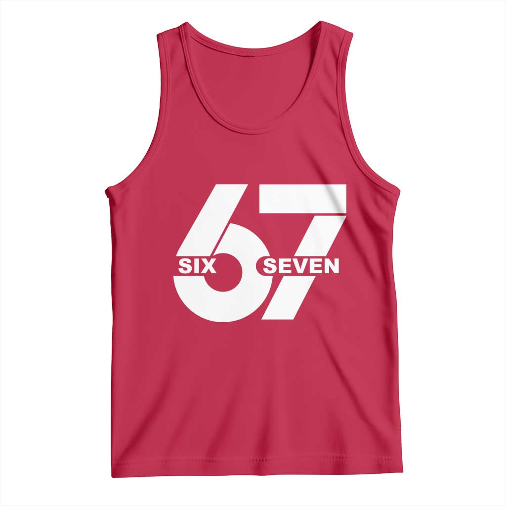 Funny Six Seven 67 Meme Tank Top Bold Graphic - Wonder Print Shop
