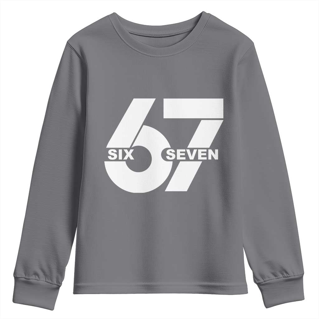 Funny Six Seven 67 Meme Youth Sweatshirt Bold Graphic - Wonder Print Shop