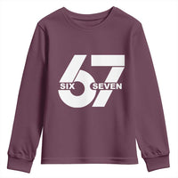 Funny Six Seven 67 Meme Youth Sweatshirt Bold Graphic - Wonder Print Shop