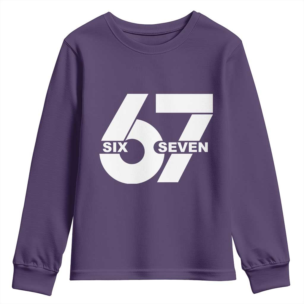Funny Six Seven 67 Meme Youth Sweatshirt Bold Graphic - Wonder Print Shop