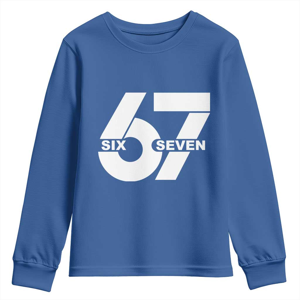 Funny Six Seven 67 Meme Youth Sweatshirt Bold Graphic - Wonder Print Shop
