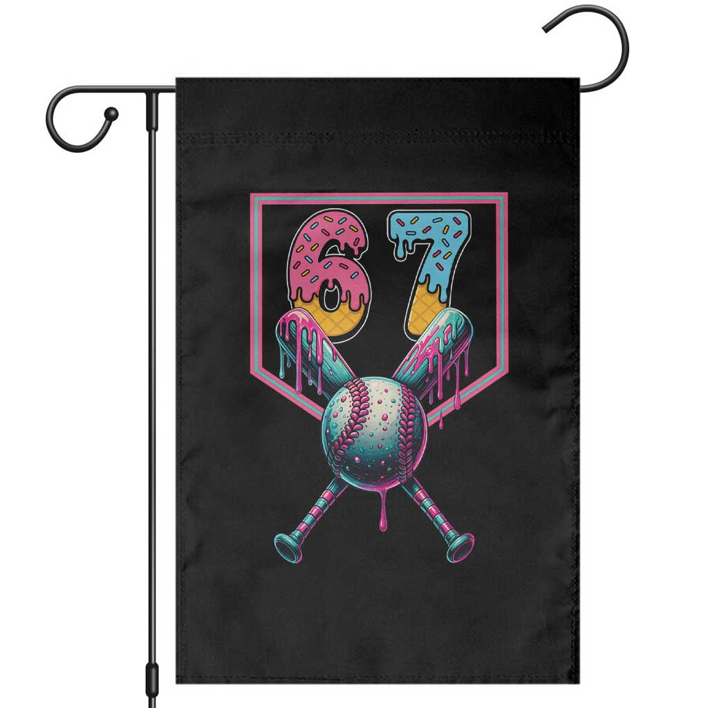 Funny Six Seven Baseball Drip Garden Flag Number 67 Meme Drippy Bats - Wonder Print Shop