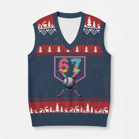Funny Six Seven Baseball Drip V-Neck Knit Sweater Vest Number 67 Meme Drippy Bats - Wonder Print Shop